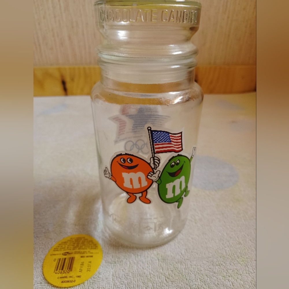 M&M's 1984 Olympics Commemorative Jar, Various Olympic Events Pictured